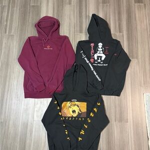 Lot of 3 Naruto Shippuden Anime Hoodies